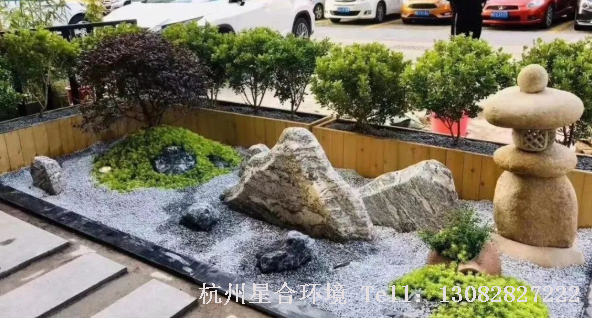 园林景观砾石在花池中的应用