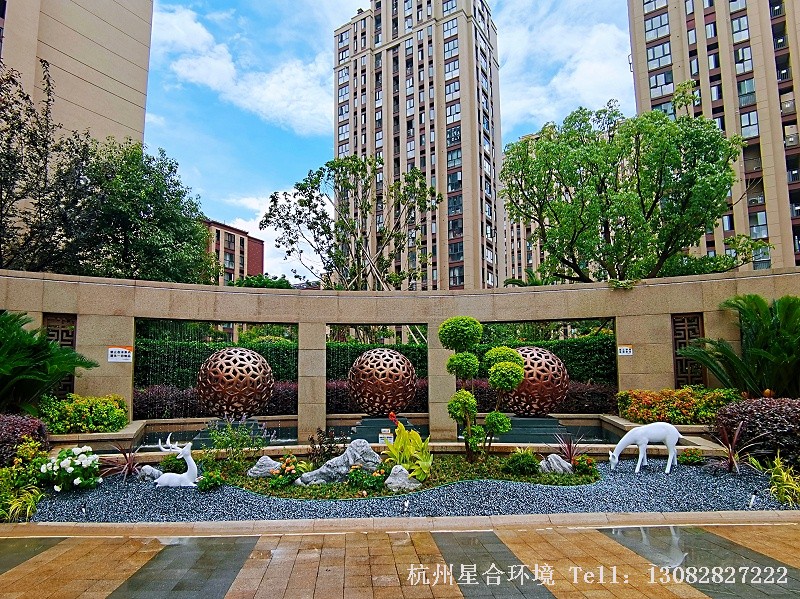 绿化养护小区入口全景