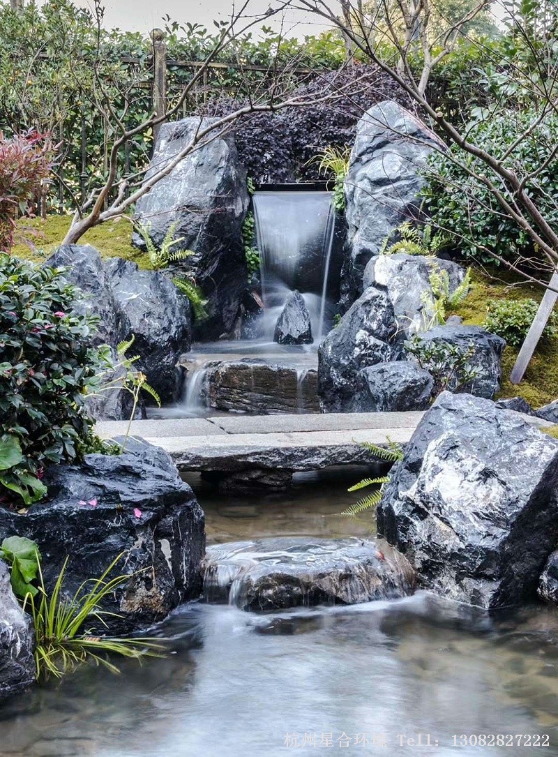 庭院绿化工程黑石水景